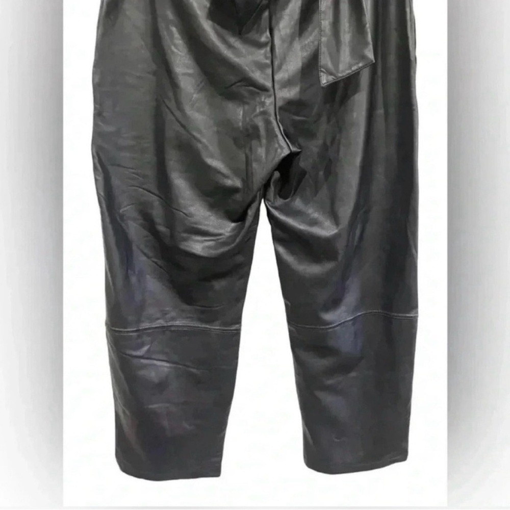 Joie Faux Leather Vegan Wide Leg Cropped High
Waisted Pants - Picture 6 of 9